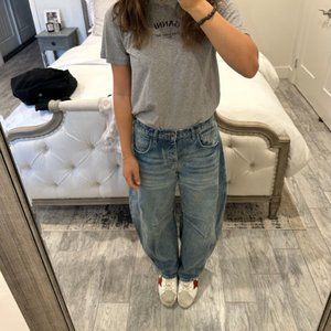 We The Free Good Luck Mid-Rise Barrel Jeans